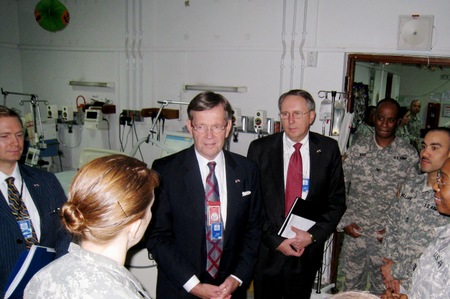 Secretary Leavitt and Chief of Staff, Rich McKeown on a tour of the CSH. 