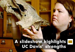 A slideshow highlights UC Davis strengths