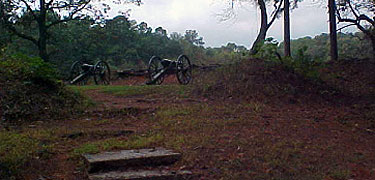 Confederate cannon emplacement.