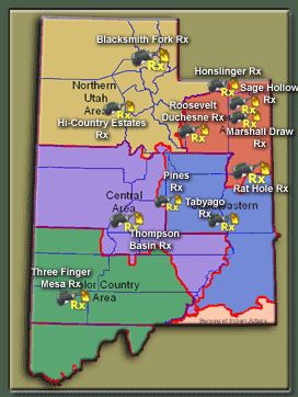 Map of Utah with icon links that are redundant on left.