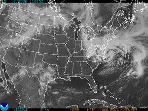 Satellite image of Mid-Atlantic storm on 12 May 2008