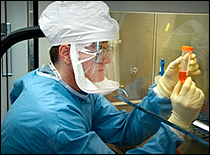 Photo of scientist in laboratory.