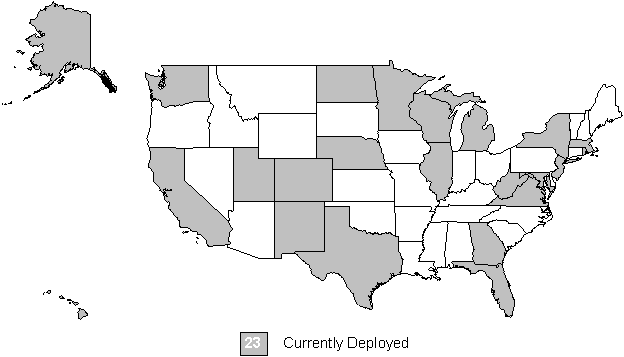 Figure 38. States Deploying Traffic Surveillance Systems in Non-Urban Areas