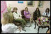 Mrs. Laura Bush participates in an informal discussion Friday, Nov. 21, 2008, during a visit to the National Oncology Institute in Panama City. With her are, from left: Ms. Maria Victoria Gonzalez, breast cancer patient; Mrs. Bush; Mrs. Vivian Fernandez de Torrijos, First Lady of Panama, and Ms. Silka Delgado, breast cancer patient.