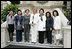 Mrs. Laura Bush stands for photographs on the steps of the Government Palace Residence Saturday, Nov. 22, 2008, with spouses of APEC leaders following a breakfast hosted by Mrs. Pilar Nores de Garcia, First Lady of Peru, in Lima. With her, from left are: Madam Ho, Spouse of Prime Minister Lee Hsien Loong of Singapore; Mrs. Kristiani Herawati, spouse of Indonesia's President Susilo Bambang Yudhoyono; Mrs. Bush; Mrs. Pilar Nores Bodereau de Garcia, spouse of Peru's President Alan Garcia; Mrs. Kim Yoon-ok, spouse of President Lee Myung-bak; Mrs. Rosmah Mansor, spouse of Malaysian Deputy Prime Minister Najib Razak, and Mrs. Chikako Aso, wife of Prime Minister Taro Aso of Japan.