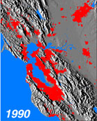 Urban extent in the San Francisco Bay Area in the year 1990