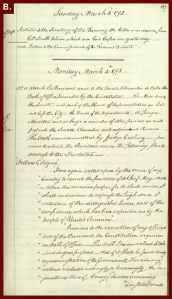 Inaugural Address, March 4, 1793, in secretary's hand (probably Tobias Lear).