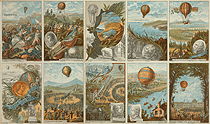 [Collecting cards with pictures of events in ballooning history]