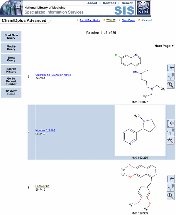 ChemIDplus Advanced Multi Term In Search