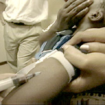Child receiving injection