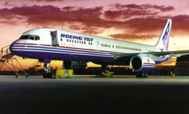 Much of the Boeing 757 airplane is made of lightweight plastic