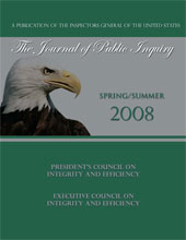 Cover of Journal of Public Inquiry Issued for Spring / Summer 2008 Edition