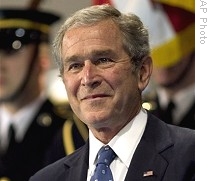 President George W. Bush is honored by the military in an emotional farewell ceremony at Ft. Myer in Arlington, Virginia, 6 Jan. 2009