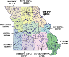 Map of Missouri with Links to Real-Time Data