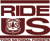 graphic:  ride us logo.