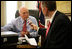 Vice President Dick Cheney is interviewed by Scott Hennen, host of the Hot Talk radio program on WDAY AM 970 in Fargo, N.D., during the White House Radio Day, Tuesday, October 24, 2006.