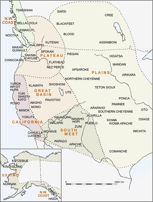 Map of North American Indians as witnessed by
Edward S. Curtis