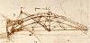 Leonardo da Vinci drawing of revolving bridge from Codex Atlanticus