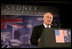 Vice President Dick Cheney delivers remarks Friday, Feb. 23, 2007, to the Australian-American Leadership Dialogue in Sydney. The Vice President told the audience, "This alliance is strong because we want it to be, and because we work at it, and because we respect each other as equals. That's the spirit of the Australian-American Leadership Dialogue -– and I thank the men and women of this organization for your tremendous contributions to the good of our alliance."