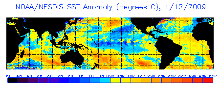 NOAA/NESDIS latest SST anomalies