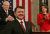 Vice President Dick Cheney and House Speaker Nancy Pelosi applaud King Abdullah II of Jordan as he prepares to address a Joint Meeting of Congress, Tuesday, March 7, 2007 at the U.S. Capitol.