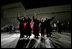 Vice President Dick Cheney and Mrs. Lynne Cheney join Catholic clergy as they wave goodbye to Pope Benedict XVI Sunday, April 20, 2008, at New York's JFK Airport.