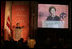 Mrs. Laura Bush addresses guests Tuesday evening, June 12, 2007, at the National Trust for Historic Preservation Gala in Washington, D.C., highlighting the importance of the saving historic places across the nation and honoring the efforts of the National Trust for Historic Preservation to preserve the nation's historical treasures. Mrs. Bush was honored with an award for her sustained commitment and contributions to the preservation of America's heritage.