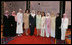 Mrs. Laura Bush joins Nancy Brinker, founder of the Susan G. Komen Breast Cancer Foundation, fourth from left, and women from Saudi Arabia and the United Arab Emirates, Monday, June 12, 2006, at the Susan G. Komen Breast Cancer Foundation’s 2006 Mission Conference in Washington, D.C. Mrs. Bush announced the U.S.-Middle East Partnership for Breast Cancer Awareness and Research which allows governments, hospitals, researchers, and survivors to work with each other to help defeat breast cancer. White House photo by Shealah Craighead .