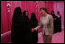 Mrs. Laura Bush meets one-on-one with women in the Pink Majlis Monday, Oct. 22, 2007, at the Sheikh Khalifa Medical Center in Abu Dhabi, United Arab Emirates. The Majlis is a tradition of open forum for a wide range of topics. The Majlis focuses issues related to breast cancer. 