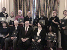 Chief Administrative Officer Dan Beard honored 17 employees at the House Officers Service Recognition ceremony who have worked for the House for 25 to 35 years. The House Clerk and Sergeant at Arms also recognized employees who have achieved the milestone.