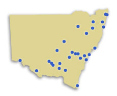 map showing research locations