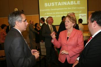 Congresswoman Tsongas discusses ways to grow green collar jobs in the Fifth District during an economic development conference that she hosted in Haverhill