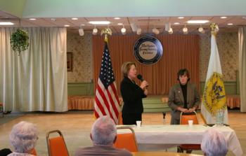Tsongas talks about her recent trip to Iraq and Afghanistan with seniors at the Methuen Seniors Center 