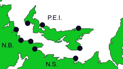 Distribution map of the Oyster thief (Codium fragile tomentosoides) in the Gulf Region