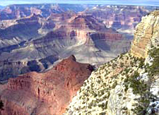 Looking across at the rock layers of the canyon.