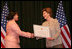 Laura Bush hands out awards at the Institute of Museum and Library Services (IMLS) ceremony, March 14, 2005 at the Hotel Washington in Washington, D.C.