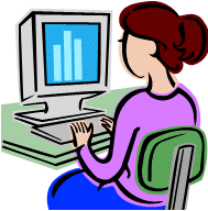 Picture of a woman working at a computer