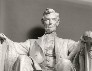 Image: Detail of the six-foot plaster model (1916) of Abraham Lincoln by Daniel Chester French (1850-1831), for the Lincoln Memorial unveiled in 1922