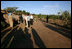 Mrs. Laura Bush visits a malaria-spraying site Wednesday, June 27, 2007, in Mozal, Mozambique. Each year more than one million people die of malaria. Of these deaths, 85 percent occur in sub-Saharan Africa. For children in Africa, malaria is the leading cause of death.