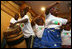 Dancers perform at a social dinner hosted by First Lady Mrs. Maureen Mwanawasa of Zambia, attended by Mrs. Laura Bush and Ms. Jenna Bush Thursday, June 28. 2007, in Lusaka, Zambia.