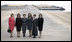 Mrs. Laura Bush and Mrs. Maria Basescu, second from left, spouse of Romania President Traian Basescu, are joined for a photo opportunity with luncheon guests Wednesday, April 2, 2008, at the presidential seaside retreat in Neptun, Romania. Joining them are from left: Codrina Vierita, spouse of Adrian Vierita, Romanian Ambassador to the United States; Alexandra Coman, accomplished opera singer and fiancée of Adrian Cioroianu, Romania's Minister of Foreign Affairs; Jenny Taubman, spouse of Nick Taubman, U.S. Ambassador to Romania; and Maria Bitang, former Romanian Olympic Gymnastics Coach and State Advisor.