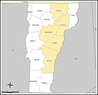 Map of Declared Counties for Disaster 1715