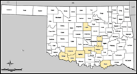 Map of Declared Counties for Disaster 1723