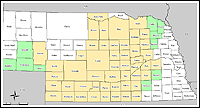 Map of Declared Counties for Disaster 1674