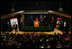 Mrs. Laura Bush delivers remarks during the announcement of the Jenna Welch Women's Center at Texas Tech - Permian Basin Campus Wednesday, Nov. 7, 2007, in Midland, Texas. Mrs. Bush is joined on stage by Speaker Tom Craddick of the Texas House of Representatives, left, Dr. John Jennings, center, and Texas Tech University Chancellor Kent Hance.