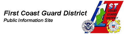 Graphic showing a large number one and the Coast Guard and DHS seals