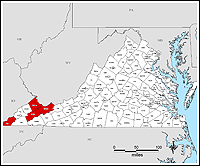 Map of Declared Counties for Disaster 1525