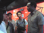 AFI Project:20/20 filmmaker J.B. Rutagarama speaks with Chinese students during a recent visit and screening in Hong Kong, which was part of a three-city tour. The tour by Rutagarama and other filmmakers in the program was part of a cultural diplomacy effort supported by the PCAH.