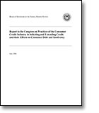 Report to the Congress on Practices of the Consumer Credit Industry in Soliciting and Extending Credit and their Effects on Consumer Debt and Insolvency cover