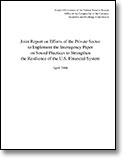 Report to the Congress on Efforts of the Private Sector to Implement the Interagency Paper on Sound Practices to Strengthen the Resilience of the U.S. Financial System cover